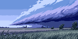 Animated pixel art of a cold front