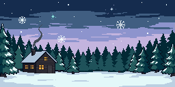 Animated pixel art of snow falling